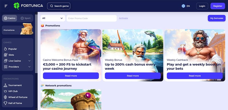 Explore fortunica online casino